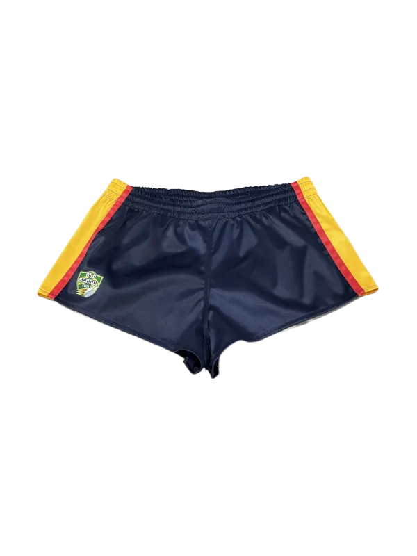 Crushers Footy Shorts Navy Gold and Red