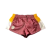 Old School Broncos Footy Shorts Maroon Gold and White